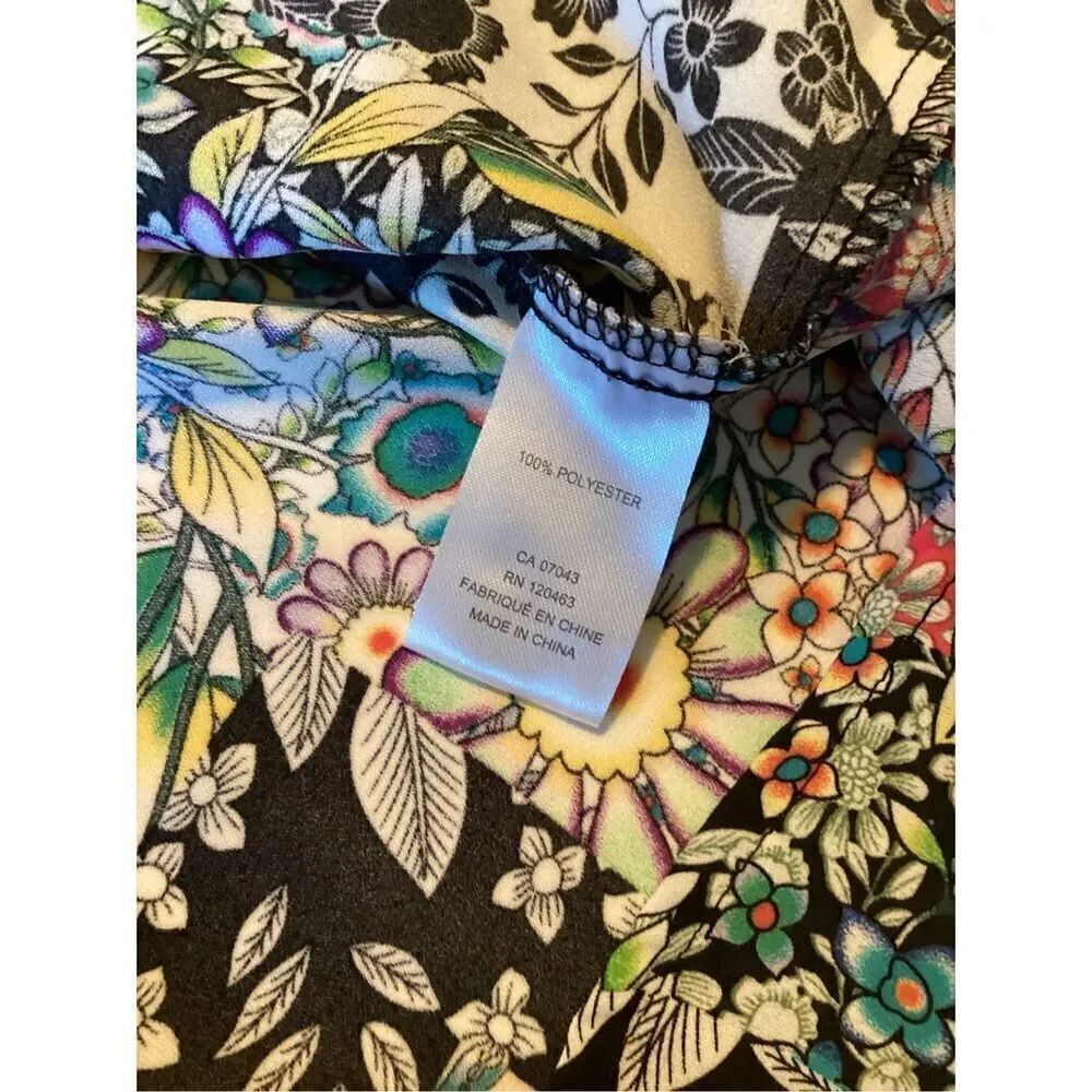 Jones New York Patchwork Flower Power Button Down Top Sz 1X Retro - Picture 7 of 9